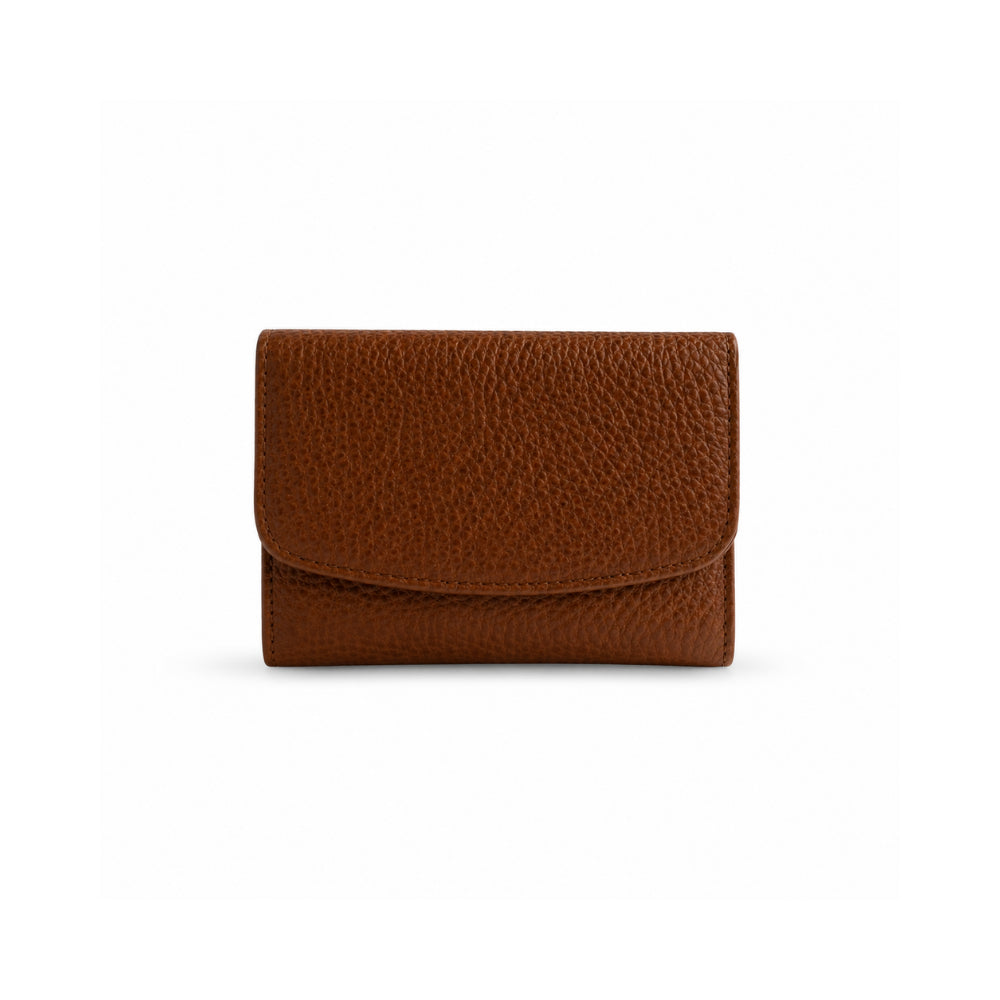 K&Co. Genuine Leather Flapover Card Wallet - TAN